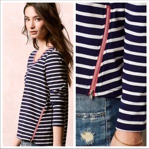 Anthropologie Lili’s Closet Striped Navy Blue Top